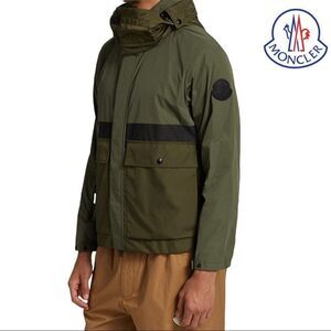 MONCLER **NWT** Olive Dark Green & Bkack Carax Windbreaker Jacket